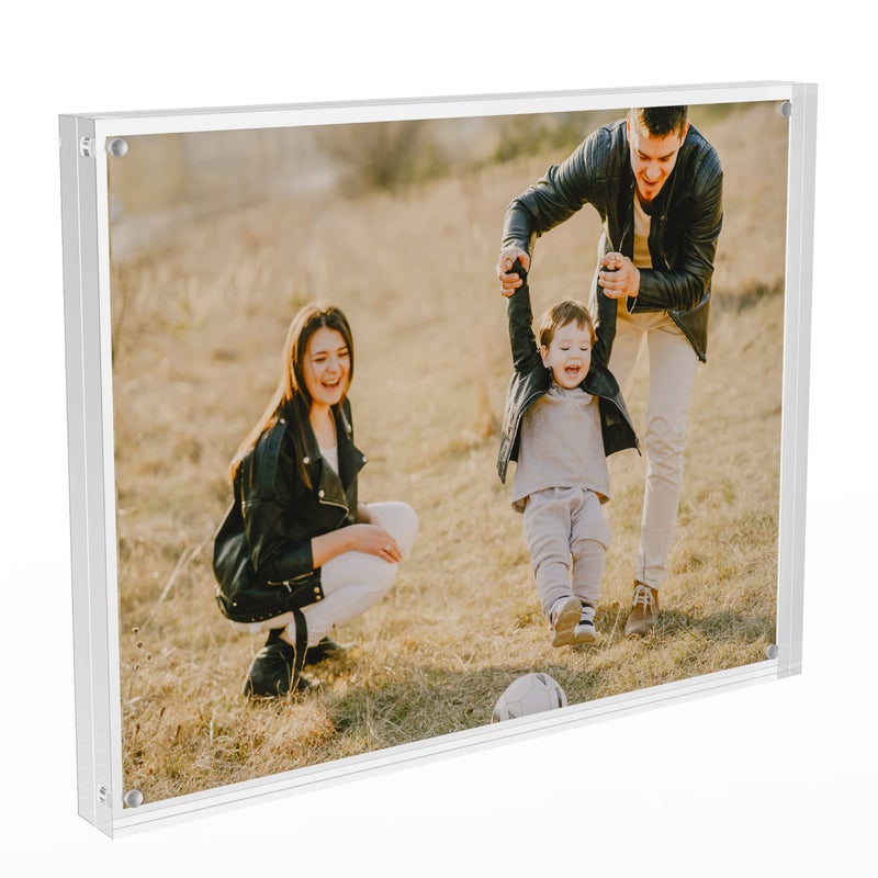 sezanrpt إطارات صورة أكريليك 8.5x11 بوصة perspex إطار صورة لالتقاط صور الزفاف إطار شهادة قائما بذاته 12 مم + 12 ملم - Image 1