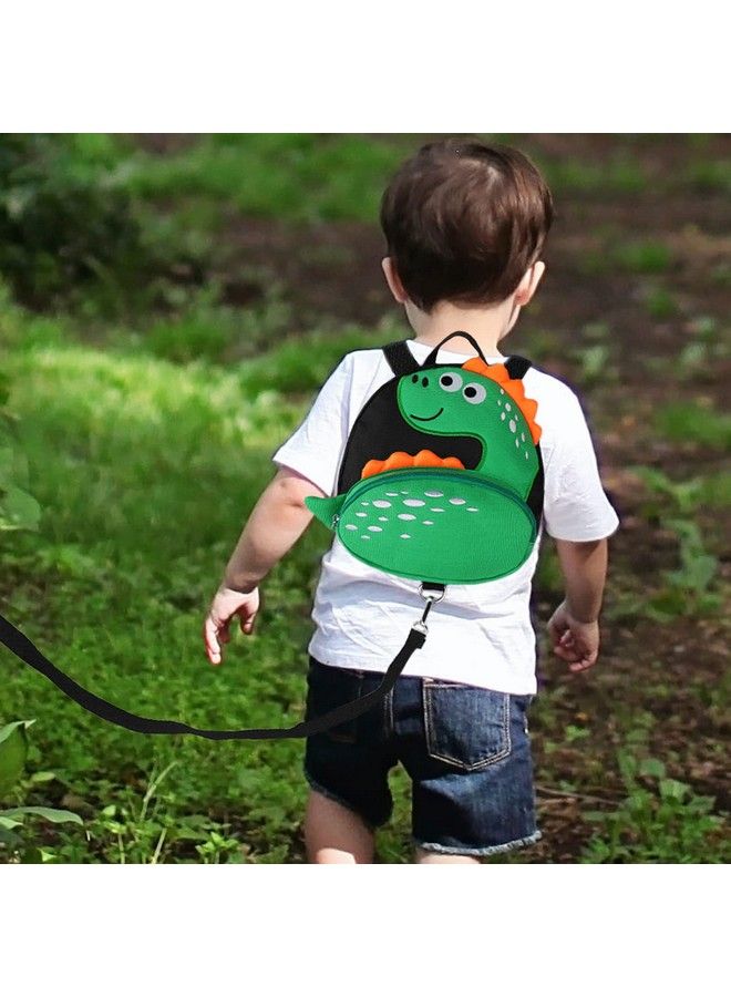 accmor Toddler Backpack Harness With Safety Leash Cute Dinosaur Harnesses With Kids Anti Lost Wrist Link Mini Child Schoolbag With Wristband Tether Strap And Protection Leashes For Baby Boys (Black)  - Image 4