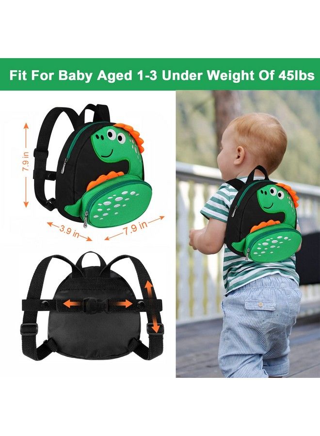 accmor Toddler Backpack Harness With Safety Leash Cute Dinosaur Harnesses With Kids Anti Lost Wrist Link Mini Child Schoolbag With Wristband Tether Strap And Protection Leashes For Baby Boys (Black)  - Image 5