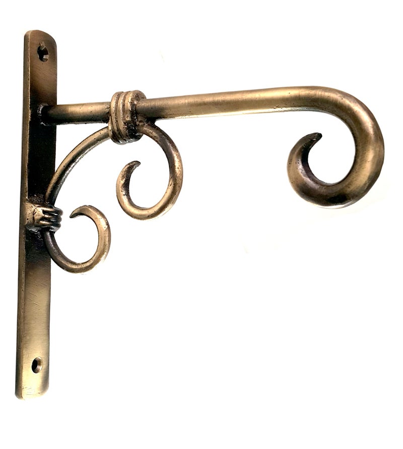 Two Moustaches Brass Wall Lantern Diya Hanger, Planter Hangers, Lanterns Wind Chimes Hanging Baskets Ornaments, Diya Hanger Brass, Pack of 1(6.5 x 1 x 7 Inches, Brown) - Image 3