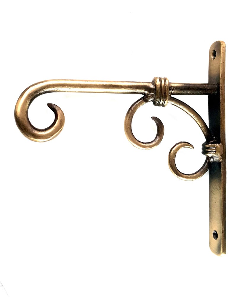 Two Moustaches Brass Wall Lantern Diya Hanger, Planter Hangers, Lanterns Wind Chimes Hanging Baskets Ornaments, Diya Hanger Brass, Pack of 1(6.5 x 1 x 7 Inches, Brown) - Image 2