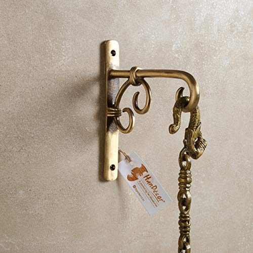 Two Moustaches Brass Wall Lantern Diya Hanger, Planter Hangers, Lanterns Wind Chimes Hanging Baskets Ornaments, Diya Hanger Brass, Pack of 1(6.5 x 1 x 7 Inches, Brown) - Image 4