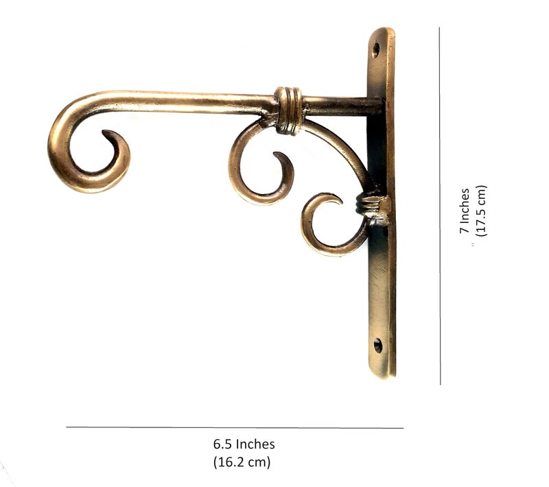 Two Moustaches Brass Wall Lantern Diya Hanger, Planter Hangers, Lanterns Wind Chimes Hanging Baskets Ornaments, Diya Hanger Brass, Pack of 1(6.5 x 1 x 7 Inches, Brown) - Image 5