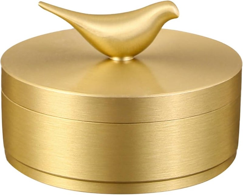 Brass Ashtray With Lid Small Wear Resistant Cigarette Ash Holder For Home Car Desktop - Image 1