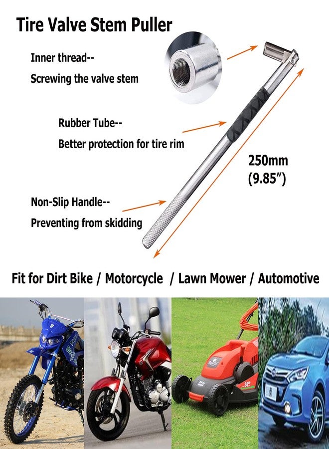 Dr.Roc مجموعة أدوات سحب صمامات الإطارات من د.روك - 1 x مثبت صمام، 10 x صمامات إطارات مقاومة للبرونز والأوزون من EPDM مع نوى الصمامات (6 x TR412، 4 x TR413)، 1 x مزيل نواة الصمام - Image 2