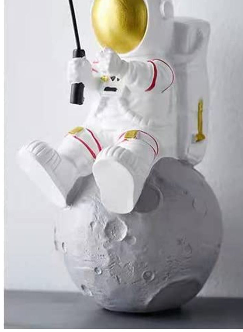 SYOSI Astronaut Statues Golden Astronaut Figurine, Astronaut Fishing Star Figure Resin Spaceman Planet Desk Ornament, Sculpture Fine Collection Spaceman Figure Ornament for Home/Desktop/Car - Image 4