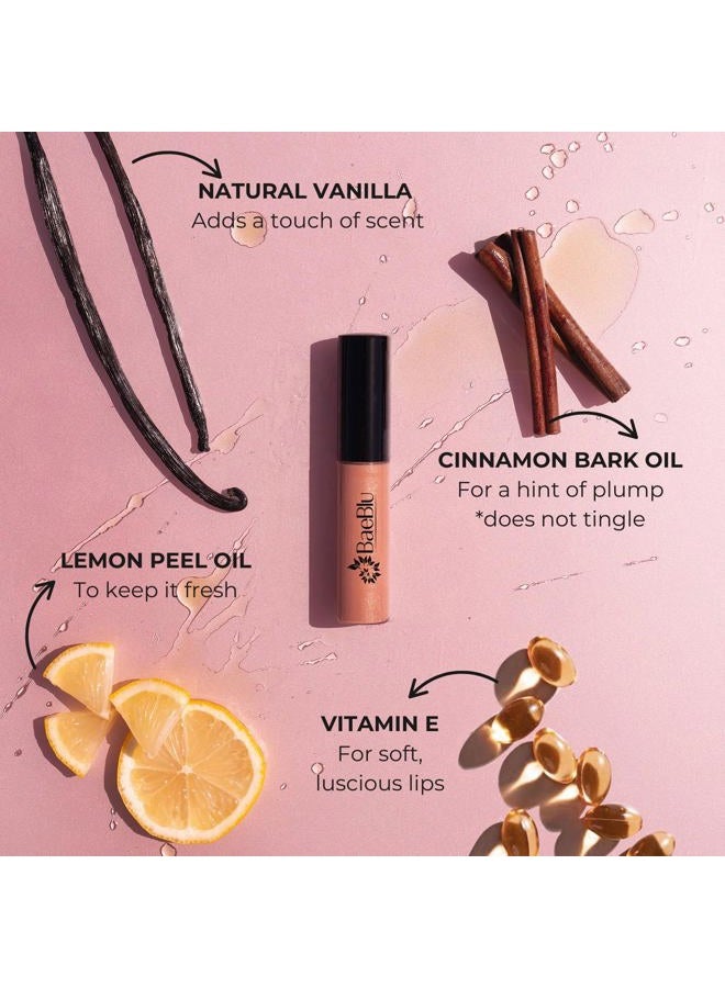 BaeBlu Organic Vegan Lip Gloss, 100% Natural Non-Toxic Moisturizing Ingredients, It's Clear to Me - Image 5