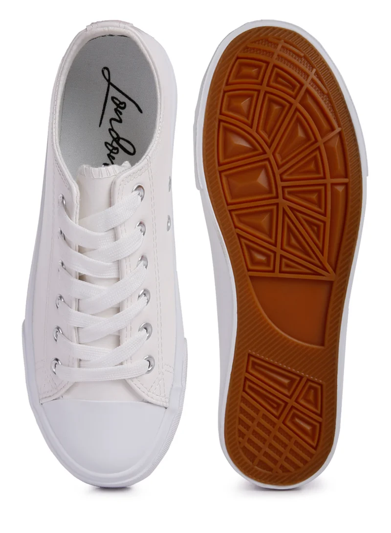 London Rag White Canvas Sneakers