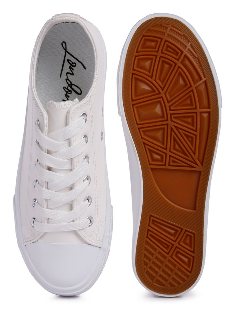 London Rag - White Canvas Sneakers - Image 1