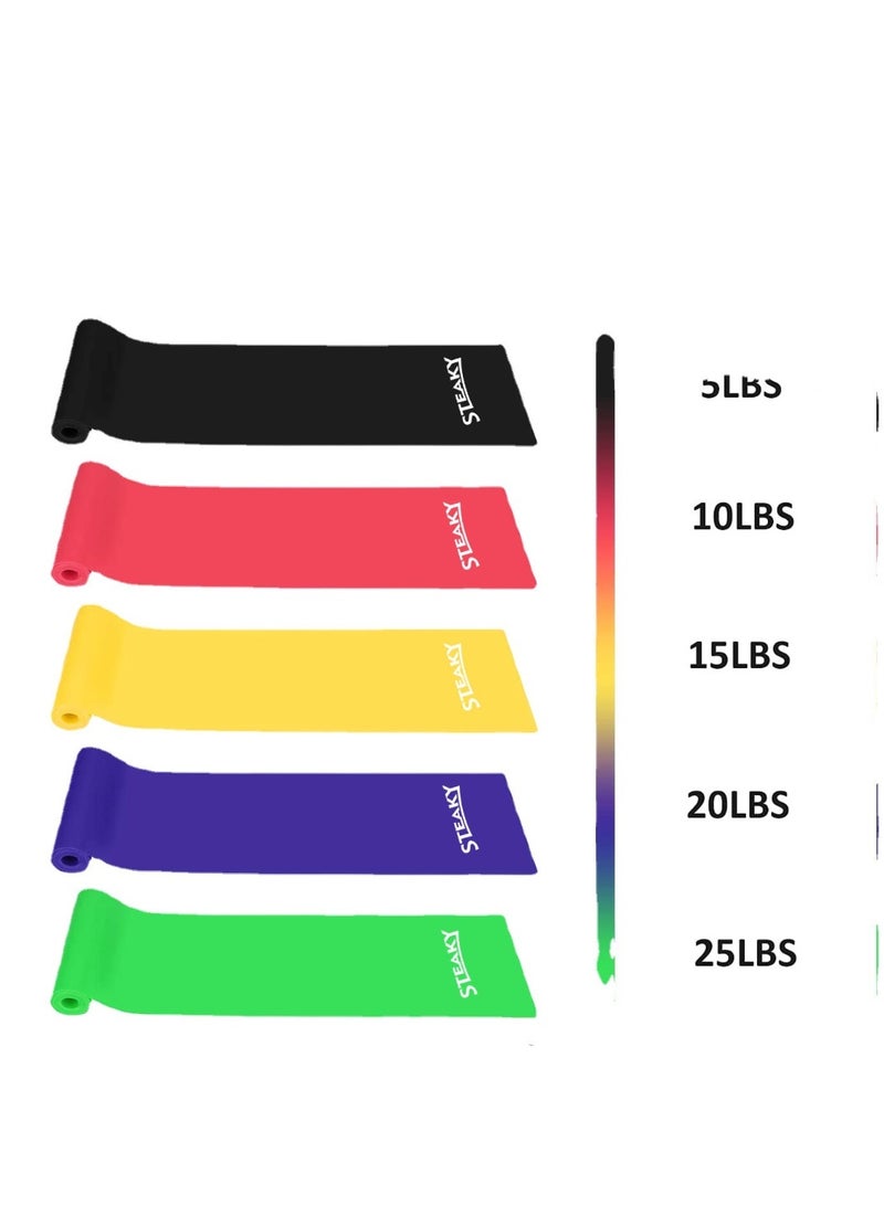 Professional Latex Elastic Bands Long Stretch Bands 5PCS,（5 Gears）For Physical Therapy, Yoga, Pilates, Rehab, at-Home or The Gym Workouts, Strength TrainingProfessional Latex Elastic Bands Long Stretch Bands 5PCS,（5 Gears）For Physical Therapy, Yoga, Pilates, Rehab, at-Home or The Gym Workouts, Strength Training - Image 3