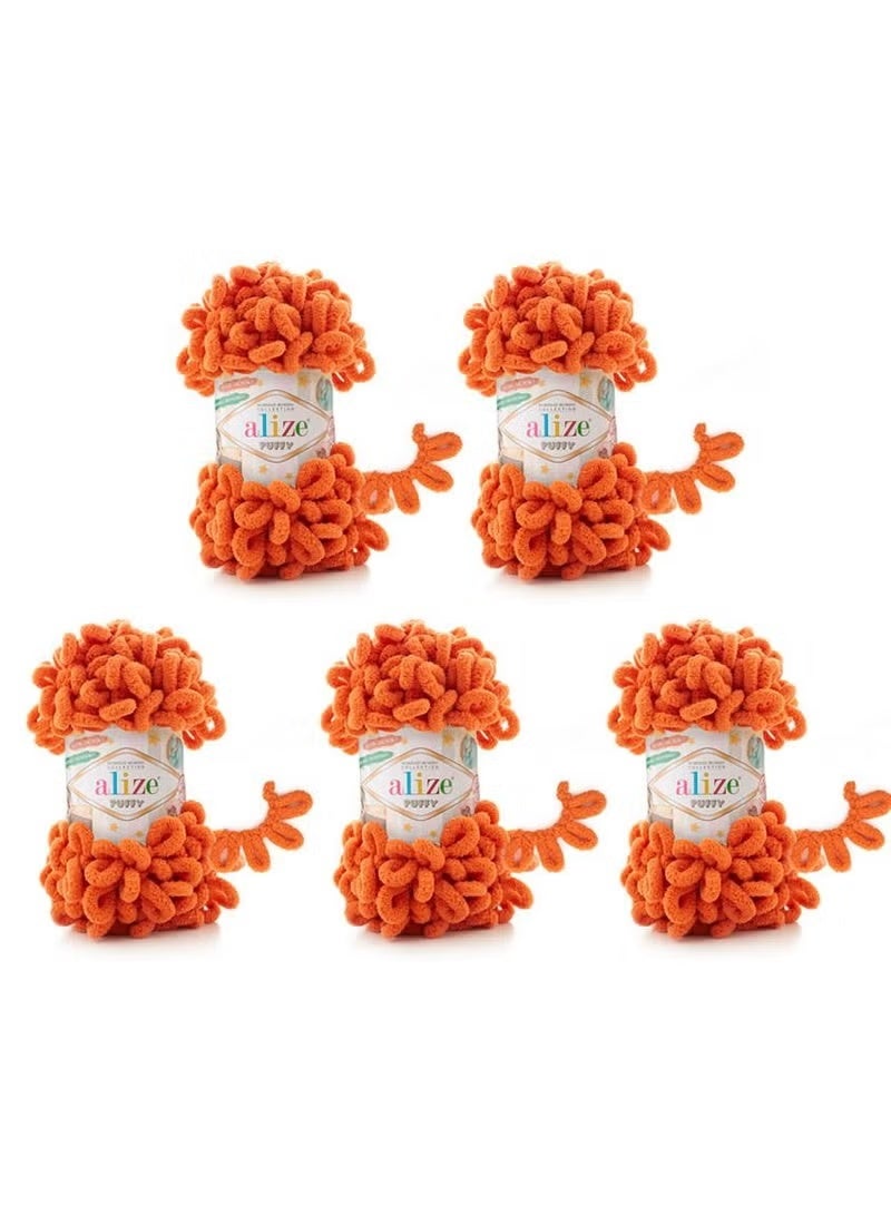 5 Pcs Alize Puffy 6 Micropolyester Hand Knitting Yarn For Blanket