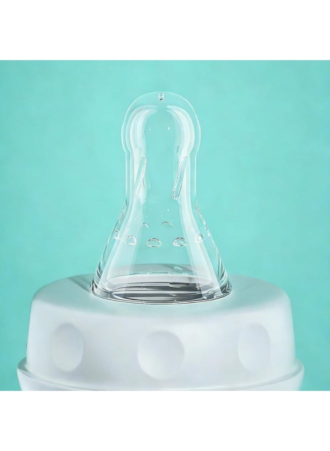 ATRJSZ 240ml Anti-Colic Babys Bottle - 2 Pack Hands-Free Nursing System with Tube Straw | Adjustable Flow Milk Bottle with Slow Flow Breast-Like Teat for Natural Latch | Infant Feeding Essentiales - Image 3