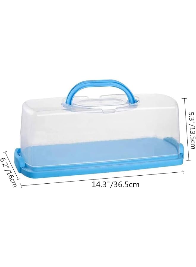 Green Tiger 2 Pack Bread Box for Kitchen Countertop, Plastic Loaf Cake Storage Container with Lid, Bread Keeper for Carrying and Storing Homemade Bread, Toast, Bagel, Donut and Cookies, Blue - Image 2