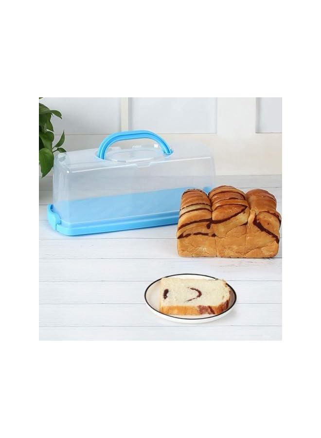 Green Tiger 2 Pack Bread Box for Kitchen Countertop, Plastic Loaf Cake Storage Container with Lid, Bread Keeper for Carrying and Storing Homemade Bread, Toast, Bagel, Donut and Cookies, Blue - Image 5