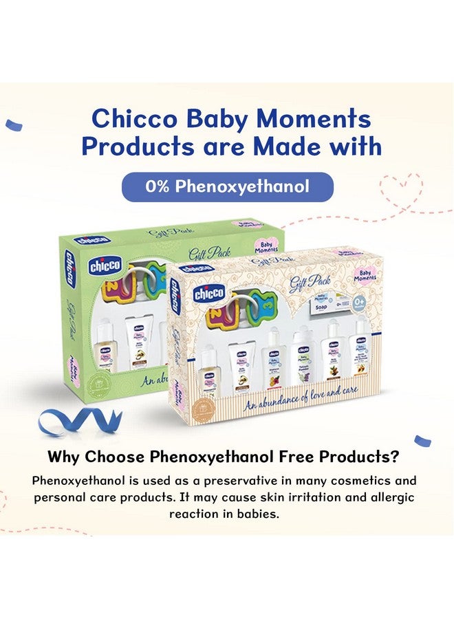 شيكو مجموعة هدايا Baby Moments Delight (بيج) تحتوي على 7 منتجات للعناية ببشرة الطفل وشعره ولعبة خشخشة | مجموعة هدايا العناية بالطفل لحفل استقبال المولود الجديد والآباء الجدد وأعياد الميلاد | خالية من الفينوكسي إيثانول - Image 5