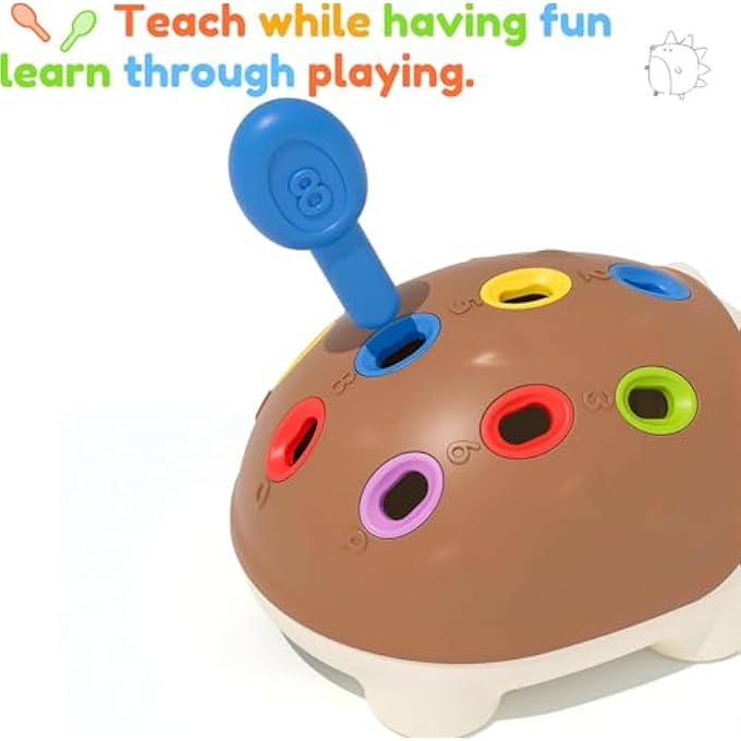MOTOR TOYS FOR TODDLERS 1-3, BABY HEDGEHOG MONTESSORRI LEARNING EDUCATIONAL COUNTING SORTER TOY, DEVELOPMENT INFANT STOCKING STUFFER GIFT 6 9 12 18 MONTH 1 2 3 YEAR OLD BOY GIRL KID - Image 5