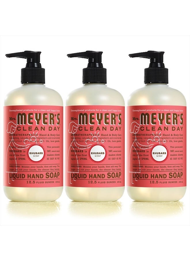 Mrs. Meyer's Clean Day Hand Soap, Made with Essential Oils, Biodegradable Formula, Rhubarb, 12.5 Fl. Oz - Pack of 3  - Image 1