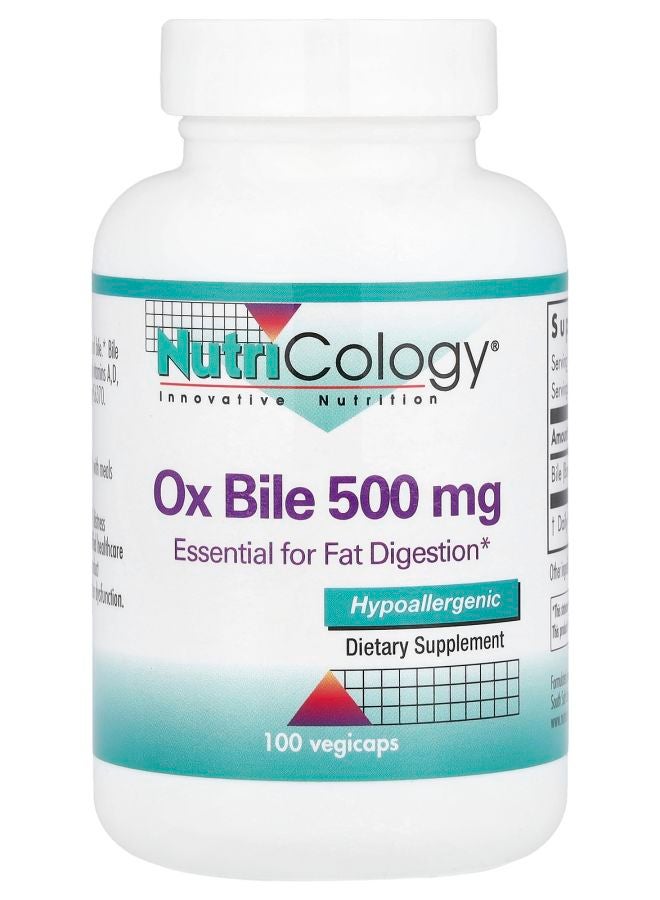 Nutricology صفراء الثور 500 ملغ 100 كبسولة نباتية