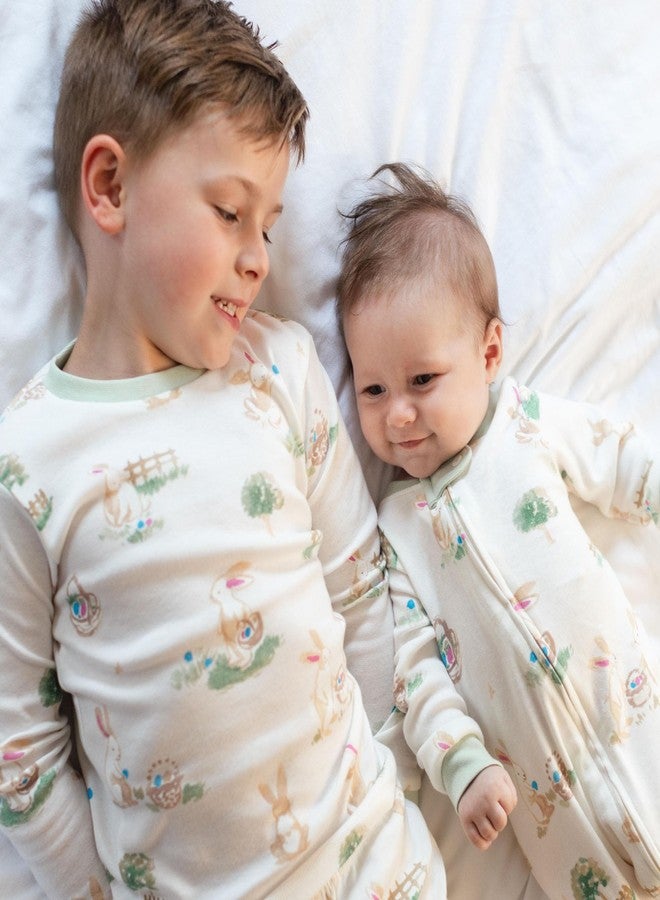 Burt's Bees Baby Baby Boys Pajamas, 2-Piece Long Sleeve Tee and Long Pant Cotton PJ Set, Sizes for 12 Months to 12 Years - Image 2
