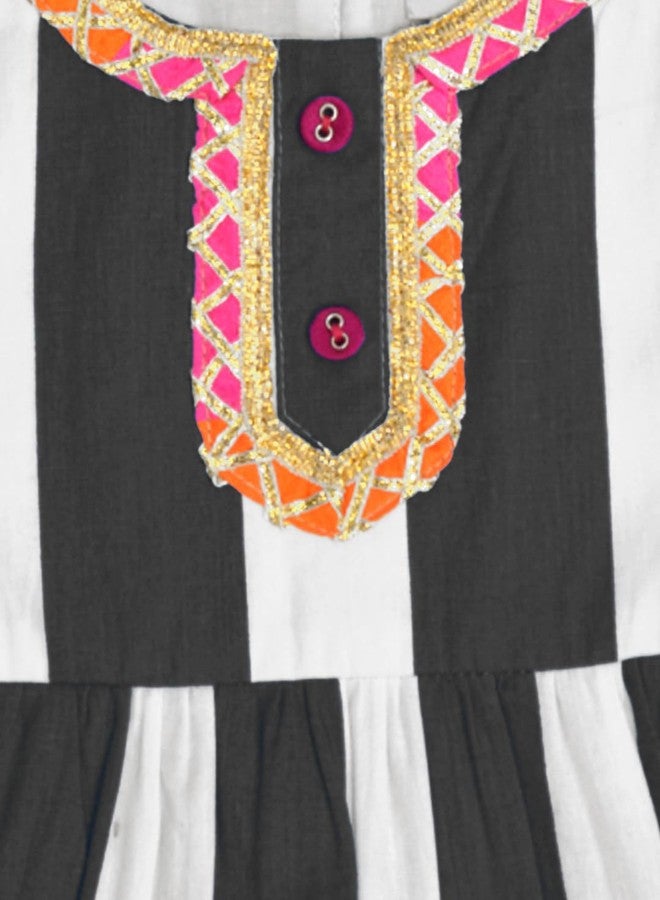A.T.U.N. (ALL THINGS UBER NICE) Baby Girls Striped Kurti and Sharara Set | Stylish Clothing Set - Image 5
