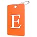 Gostwo 2 Pack Luggage Tags for Suitcases 26 Initial Letter Travel Luggage Baggage Identification Labels ID Tag Fully Bendable Tags with Stainless Steel Loop Orange Letter E - Image 2