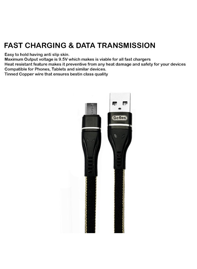 GO-DES Micro USB Data Cable 2M – Fast Charging 2.4A, Braided Durable Wire, Heat-Resistant, Tinned Copper Core, Quick Charge & Data Transfer Cable GD-UC530M - Image 5