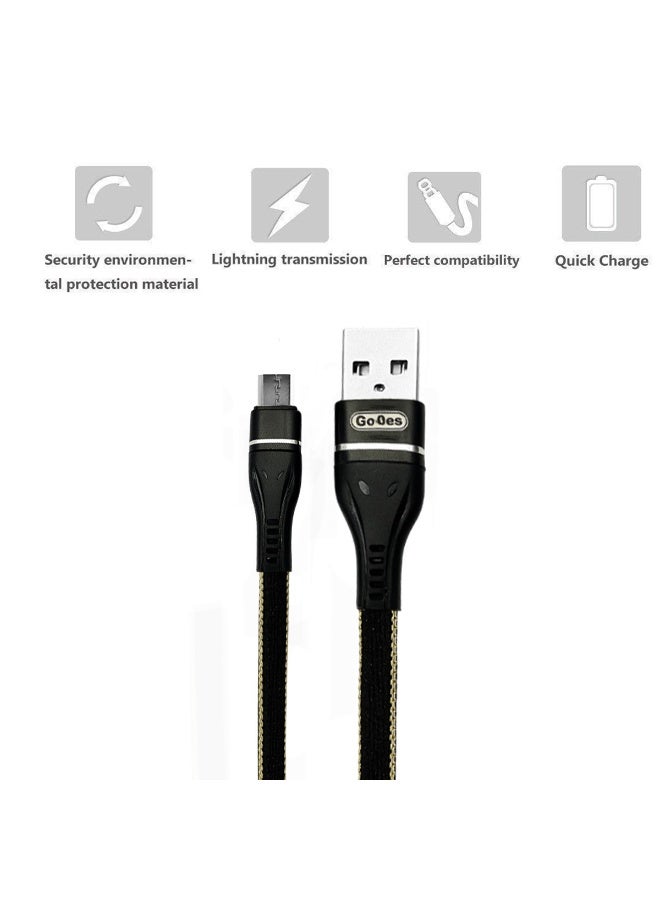 GO-DES Micro USB Data Cable 2M – Fast Charging 2.4A, Braided Durable Wire, Heat-Resistant, Tinned Copper Core, Quick Charge & Data Transfer Cable GD-UC530M - Image 2