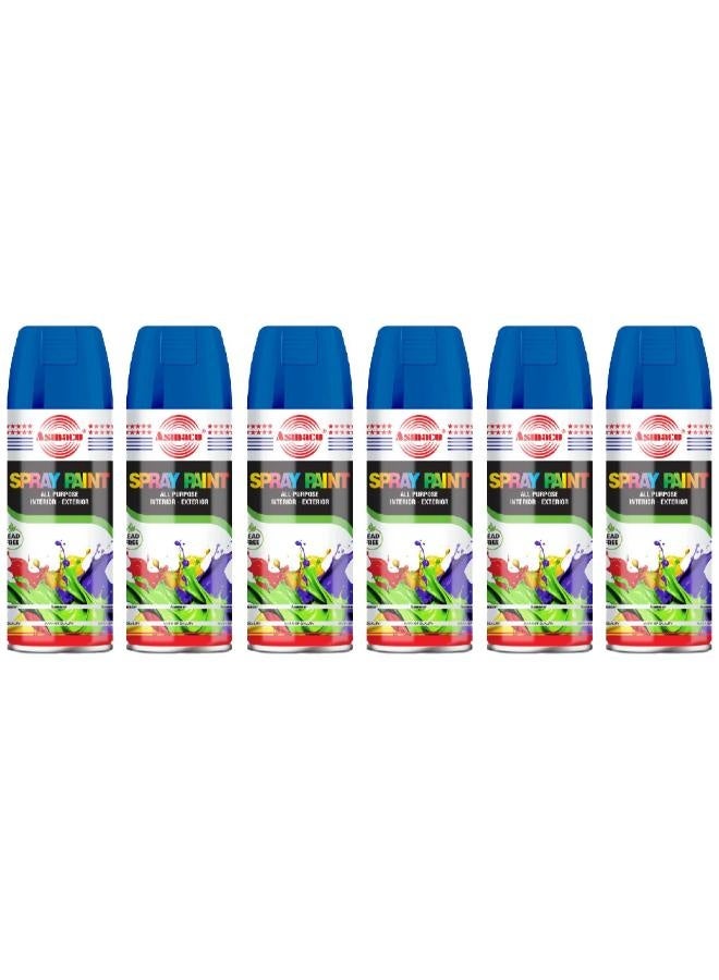 Asmaco Spray Paint - Dark Blue - 400 Ml - Set of 06