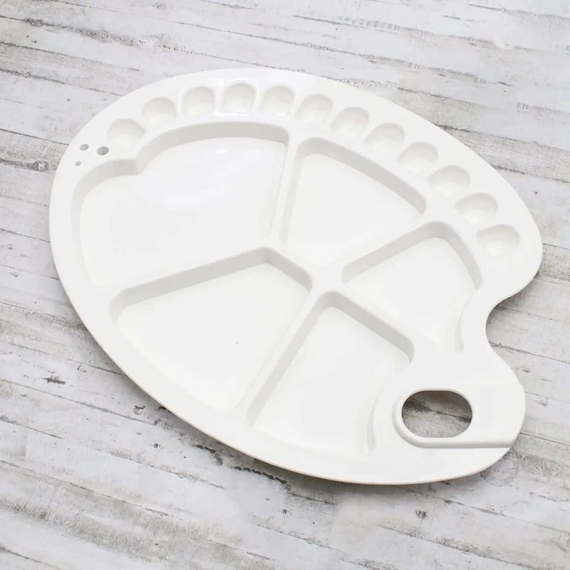 DEZIINEý1Pcs Big Oval Shaped 20 Well Artists Plastic Palette Colour Mixing Palette 13.4inchX9.6inch - Image 1