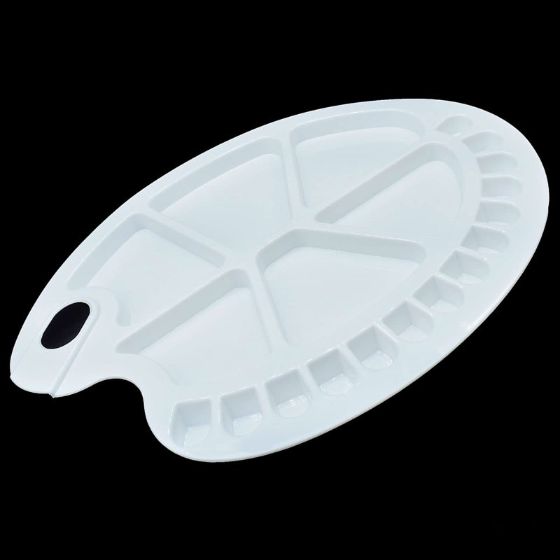DEZIINEý1Pcs Big Oval Shaped 20 Well Artists Plastic Palette Colour Mixing Palette 13.4inchX9.6inch - Image 4