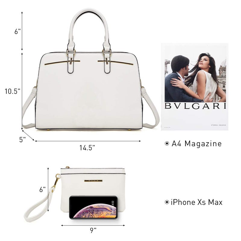 DASEIN Women Handbag Wallet Tote Shoulder Hobo Bag Top Handle Satchel Purse Set 2pcs with 3 Compartments - Image 3