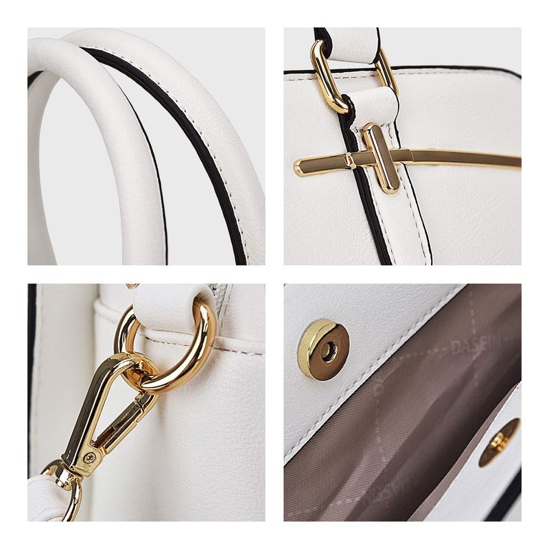 DASEIN Women Handbag Wallet Tote Shoulder Hobo Bag Top Handle Satchel Purse Set 2pcs with 3 Compartments - Image 4