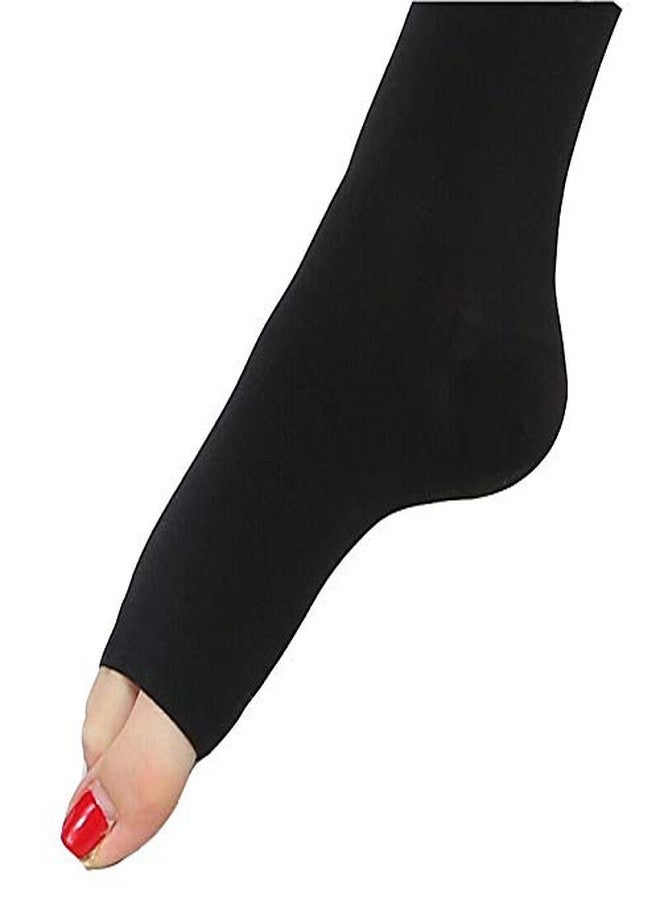 PRO GYM Compression Sock 30-40mmHg Thigh High Support Stockings Medical Relief Open Toe (Black, XL) - Image 3