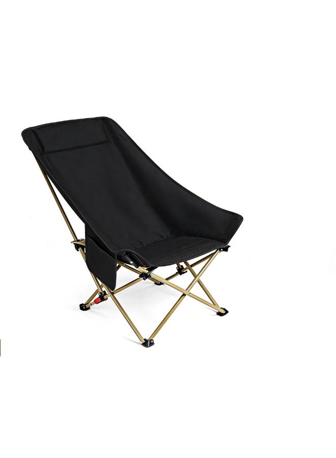 3-speed Adjustable, Portable Folding Outdoor Chair, High Back Reclining Moon Chair for Camping & Picnic - Image 5