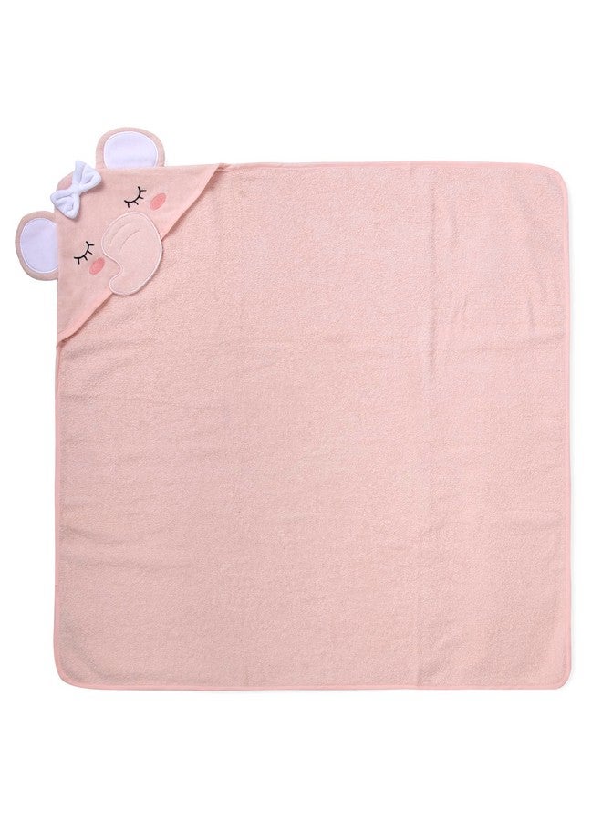 Baby Essentials Baby Animal Hooded Towel and Washcloth Set for Newborns, Infants, Toddlers Boys and Girls 3-24 Months (Delicate Pink Elephant) - Image 2