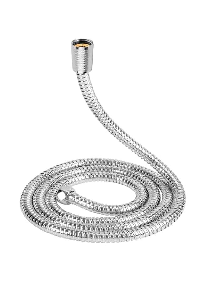 Stainless Steel Shower Hose, 63 Inches Extra Long, Handheld Shower Head with Anti-Twist Protection, Universal Replacement, Chrome - Image 1