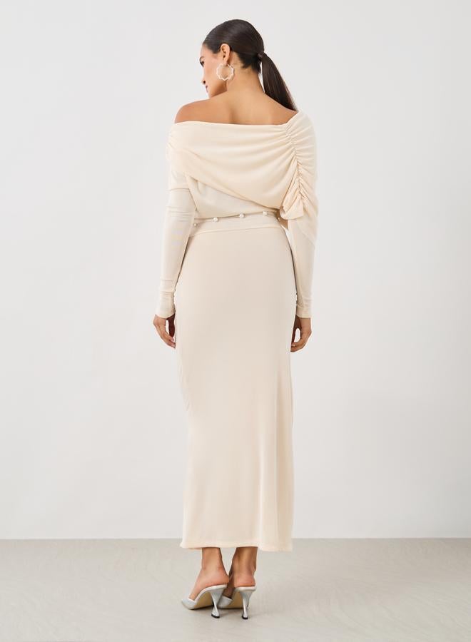 Styli Draped Maxi Dress - Image 5