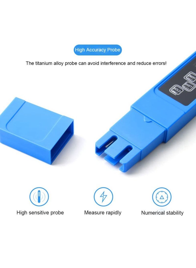 3-in-1 TDS EC & Temperature Meter Ultrahigh Accuracy Digital Water Quality TDS Tester (Blue)  - Image 4