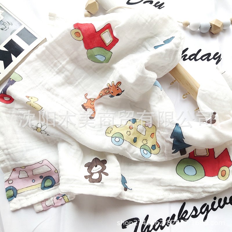 Baby Gauze Wrapping Towel Pure Cotton Double-Layer Plain Summer Thin Birth Room Wrapping Newborn Bed Sheet Bath Towel Blanket - Image 1