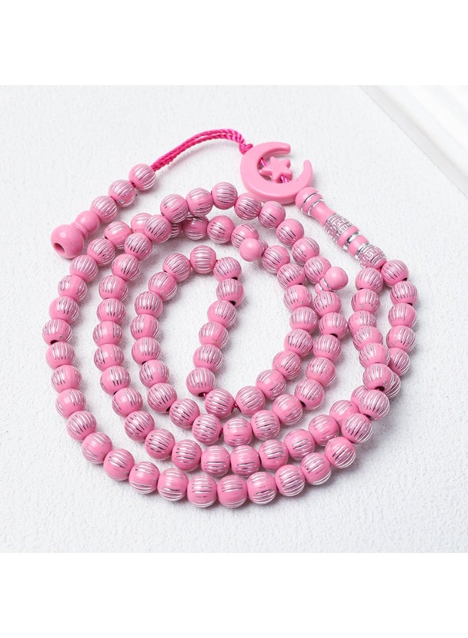 NIBEMINENT 99 Muslim Prayer Beads Pink/8mm 