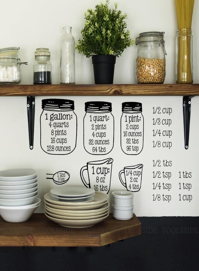 TOOLSSIDE جدول تحويل قياسات المطبخ من TOOLSSIDE للمنتجات السائبة - ملصقات مطبخ من الفينيل - جدول تحويل القياسات المترية. إنها شفافة! - Image 3