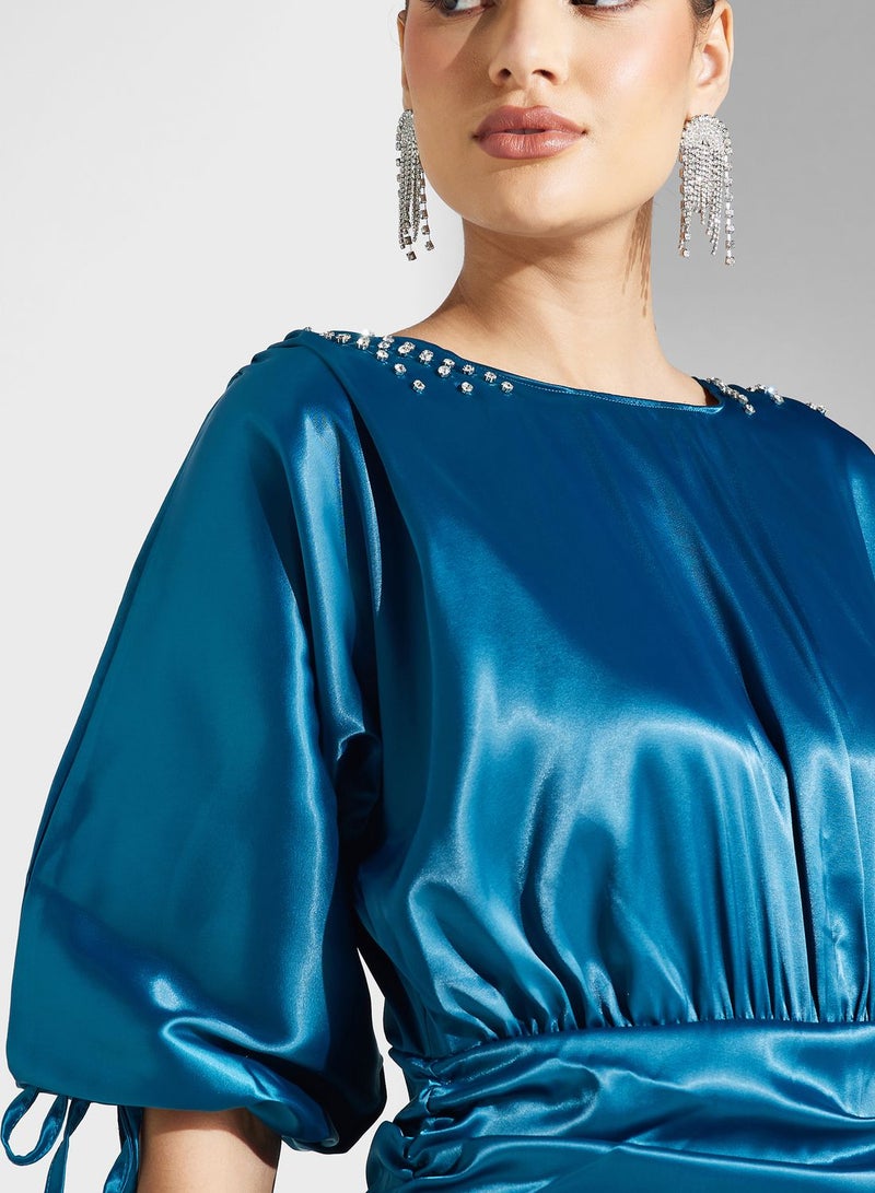 Ella Limited Edition Satin Ruched Dress  - Image 3