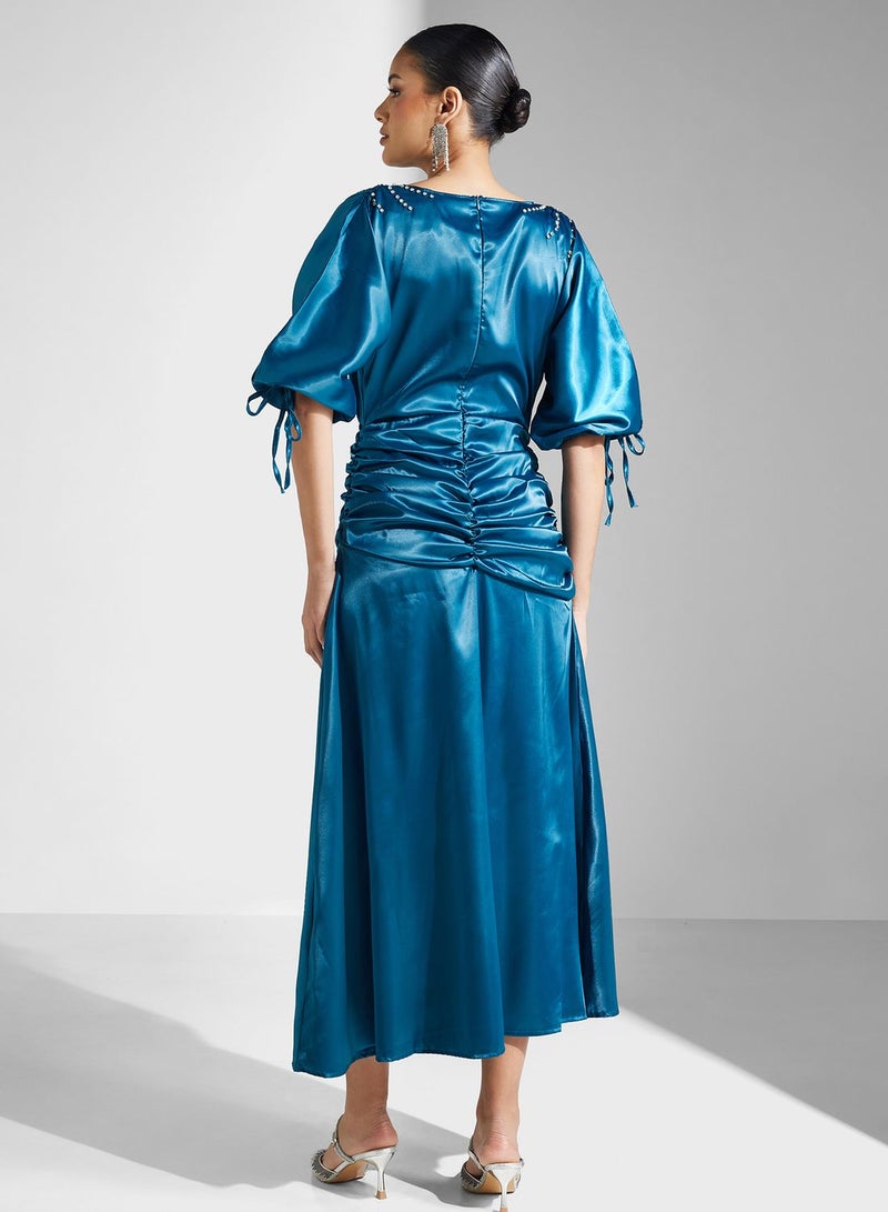 Ella Limited Edition Satin Ruched Dress  - Image 2