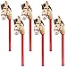 EVERMARKET 6PCS Inflatable Stick HorseBlow Up Horse Head on Stick Pony Costume Western Cowboy Cowgirl Baby Shower Birthday Party Decorations Halloween Supplies Favors Props 38 Inches Red - Image 2