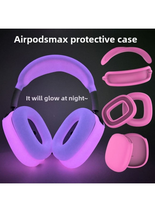 Generic - For Apple Airpods Max Earphone Case Headset Bluetooth Headset Protective Case Solid Color Silicone Earphone Case-Color:Sky Blue Four-piece Set-Model:AirPods Max Headphone Case - Image 1
