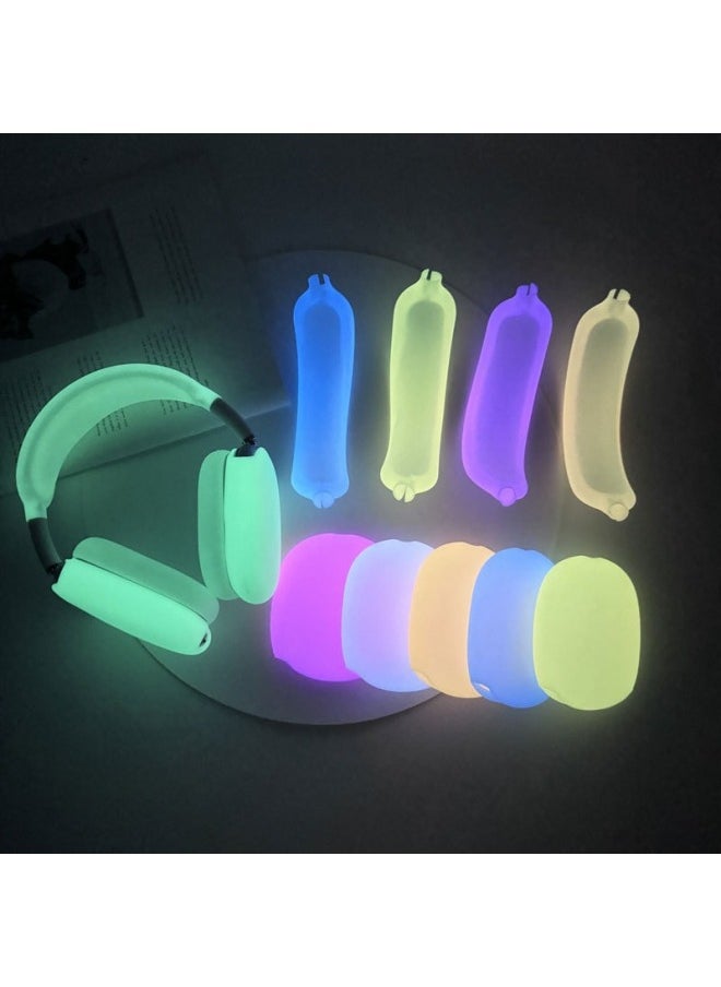 Generic - For Apple Airpods Max Earphone Case Headset Bluetooth Headset Protective Case Solid Color Silicone Earphone Case-Color:Sky Blue Four-piece Set-Model:AirPods Max Headphone Case - Image 1