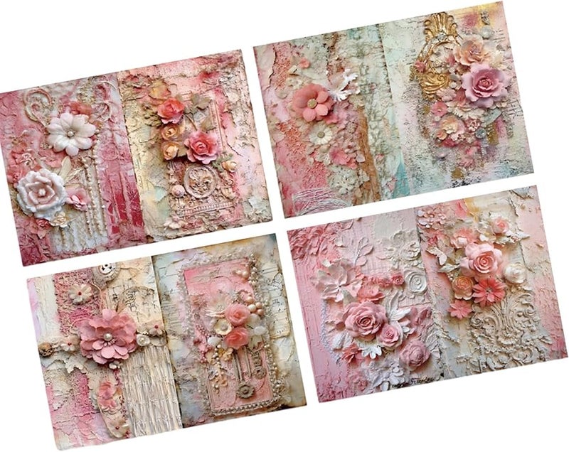 8 Sheets A5 Scrapbook Paper Flowers For Card Making Journal Supplies - Image 5