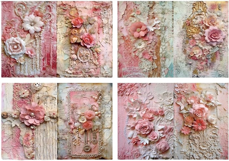 8 Sheets A5 Scrapbook Paper Flowers For Card Making Journal Supplies - Image 1