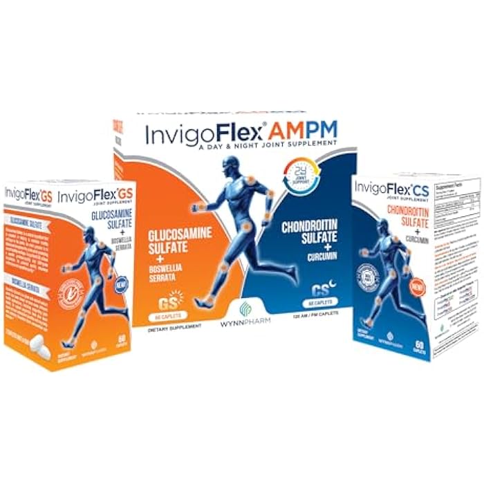 INVIGOFLEX® AMPM - Glucosamine & Chondroitin Sulfate - Turmeric Curcumin - Boswellia Serrata (Non GMO) for Knees, Hands, Back and Hip 24 - Hour Premium Joint Supplement - Image 2