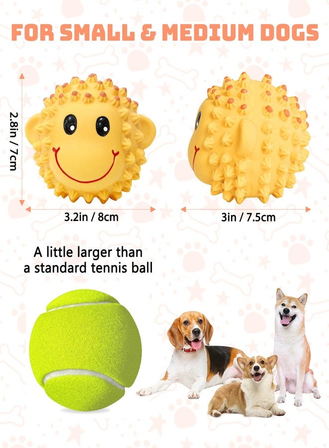 SCHITEC Squeaky Dog Toys, 3'' Interactive Latex Squeak Fetch Play Animal Balls, [2 Pack] Spiky Soft Rubber Puppy Teeth Clean Pet Toy for Small Medium Dogs - Image 5